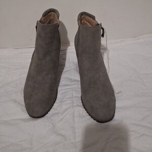 gentle souls Gray Suede Ankle Booties